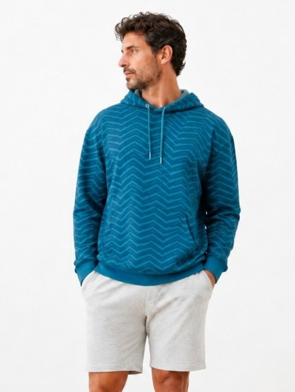 Xersion Chevron Hoodie XL Y2K Skater Streetwear Grunge Pullover Mens